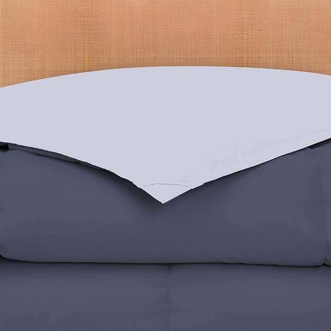 Modern Threads Down Alternative Reversible Comforter Denim/Cloud Blue Queen