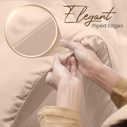 Utopia Bedding Comforters Queen Size, All Season Duvet Insert, Down Alternative Box Stitched Bed Comforter with Corner Tabs, Machine Washable (Beige)