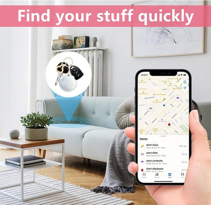 Leather Keychain Holder Case Compatible with AirTag,Cute Protective Bright Cover with Keyring,Anti-Scratch Finder GPS Tracker Case for Wallet Keys,Bag,Pets,Backpack(White)