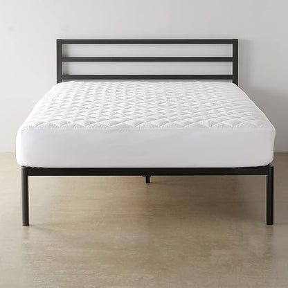 Amazon Basics Hypoallergenic Breathable Quilted Mattress Topper Pad with Elastic, California King, 18 Inches Deep, White