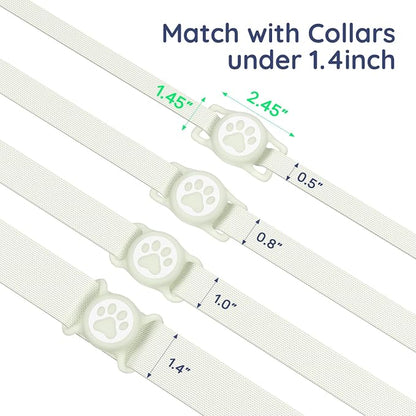 IP68 Waterproof Dog AirTag Holder for Dog Collar, Soft, Stretchy Silicone | Full-Body Protection, Easy Tool-Free Installation, Quiet, No-Dangle Fit, Lightweight, Fits Dog & Cat Collars of All Widths