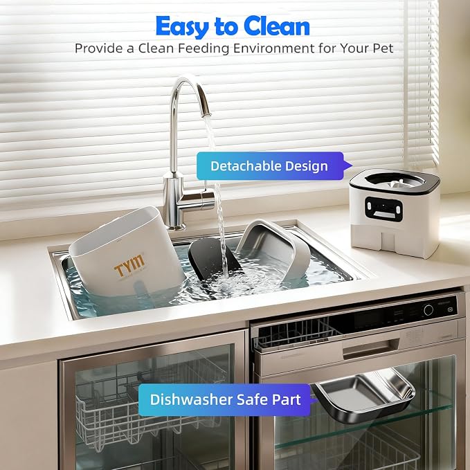Automatic Cat Feeder with 2 Camera for 2 Cats, 7L Large Food Dispenser | Multiple Cats Household | Timed Cat Feeder | Two-way Voice | Separation Anxiety | Weight / Diet Control | 5G WiFi APP Control