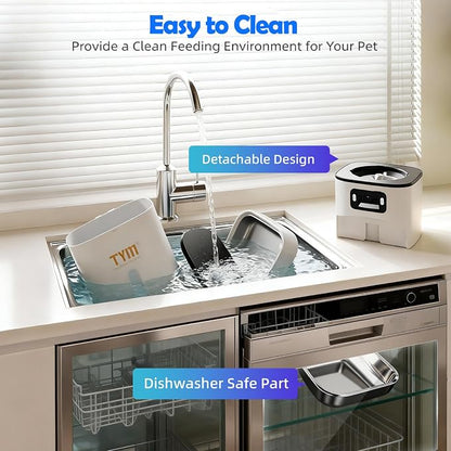 Automatic Cat Feeder with 2 Camera for 2 Cats, 7L Large Food Dispenser | Multiple Cats Household | Timed Cat Feeder | Two-way Voice | Separation Anxiety | Weight / Diet Control | 5G WiFi APP Control