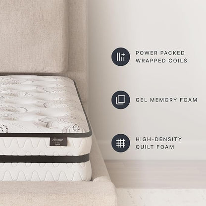 Signature Design by Ashley Twin Size Chime 10 Inch Medium Firm Hybrid Mattress with Cooling Gel Memory Foam for Pressure Relief, Fiberglass Free, Mattress In A Box