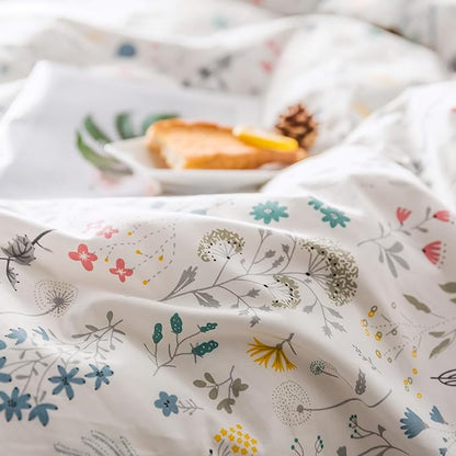 HighBuy Vintage Style Twin XL Comforter Set Vibrant Floral Comforter Set Twin XL Soft for Kids Girl Cute Cottagecore Botanical Flower Bedding Comforter Fluffy Bedding Sets 3 Piece Comforter Set