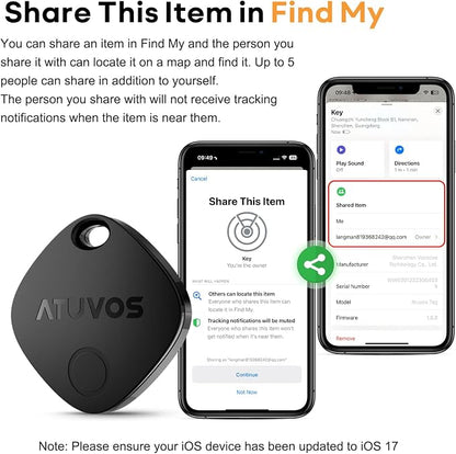 ATUVOS Air Tracker Tags-3 Pack, Bluetooth Luggage Tracker Works with Apple Find My (iOS Only, Not for Android), Keys Finder and Item Locator Track Your Keys, Luggage, Backpack, Suitcase, Bags and More