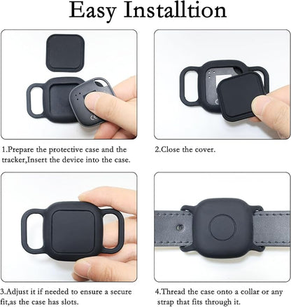 Waterproof Dog Collar Holder Compatible with Life360 Tile Mate [2024] 2022 Tracker, Durable Soft Silicone Case for Cat Pet Necklace, Full Body Covered Protective Cover Accessories for Anti-Lost GPS