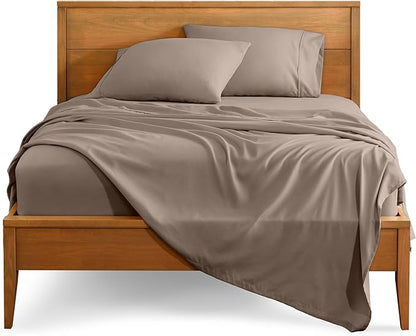 Bare Home King Sheet Set - 1800 Ultra-Soft Microfiber King Bed Sheets - Double Brushed - Deep Pockets - Easy Fit - 4 Piece Set - Bedding Sheets & Pillowcases (King, Taupe)
