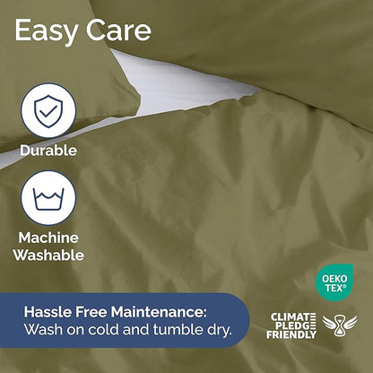 Duvet Cover Cal King Size Set - Extra Soft Cal King Duvet Cover 104" x 98" with 2 Pillow Shams - Hotel Luxury, Easy Care & Fade Free w/ Zipper Closures & Ties - Comfy, Cozy & Breathable (Sage Green)