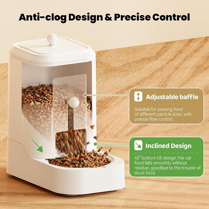 Automatic Cat Feeder & Water Dispenser Set (Bowl not Included) | Gravity Dog Waterer and Food Feeder for Small Medium Dog Cat Puppy Kitten Water & Food Bowl Large Capacity