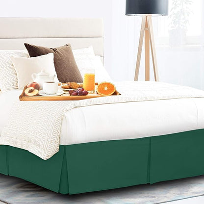 Nestl Hunter Green Full XL Bed Skirt - Full XL Size Bed Skirt 14 Inch Drop - Brushed Microfiber Bed Skirts - Hotel Quality Pleated Bed Skirt - Shrinkage & Fade Resistant