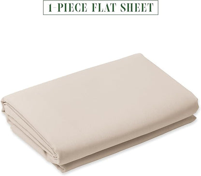 Luxury Flat Sheet on Amazon Elegant Comfort Wrinkle-Free 1500 Premier Hotel Quality 1-Piece Flat Sheet, Full Size, Cream