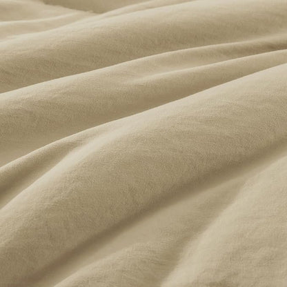 WRENSONGE Queen Comforter Set- 7 Pieces Soft Taupe Bed in a Bag Queen Size with Fitted Sheet, Flat Sheet, 2 Pillow Shams, and 2 Pillowcases- Khaki Bedding Sets for All Season