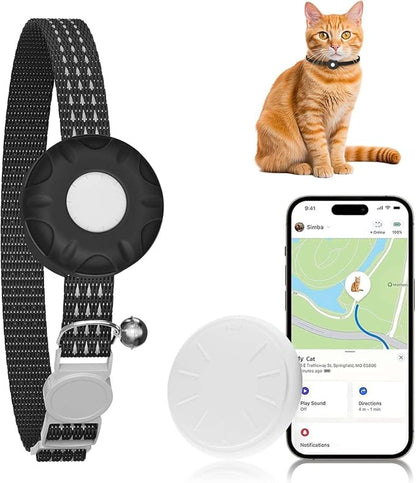 GPS Tracker for Cats (iOS Only), MINI GPS Cat Tracker, Pet Tracker, No Monthly Fee, Compatible with Apple Find My, Anti-Lost, Finder Tag for Vehicles, Pets, Kids, Items (Black)