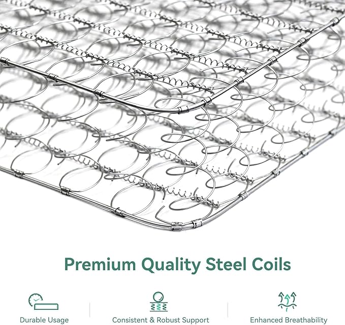 Novilla Full Size Mattress, 6 Inch Full Mattresses in a Box with Smarts™ Coil for Pressure Relief, Medium Plush Foam and Spring Hybrid Colchones with CertiPUR-US Certified for Kids