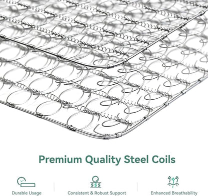 Novilla Queen Mattress, 8 Inch Queen Size Mattresses in a Box with Smarts™ Coil for Pressure Relief, Medium Plush Foam and Spring Hybrid Colchones with CertiPUR-US Certified for Kids