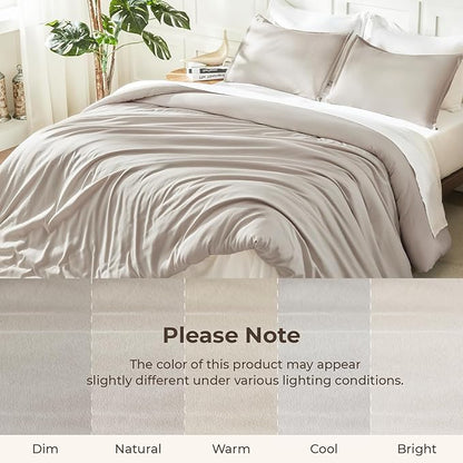 Litanika Comforters Twin XL Size Deep Linen Grey, 2 Pieces Lightweight Solid Bedding Set & Collections, All Season Fluffy Bed Set (68x92 Inches Comforter & 1 Pillowcase)