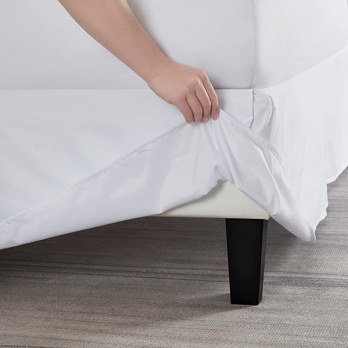 Nestl White Bed Skirt Cal King Size - Cal King Bed Skirt 14 Inch Drop - Brushed Microfiber Bed Skirts - Hotel Quality Pleated Bed Skirt - Shrinkage & Fade Resistant
