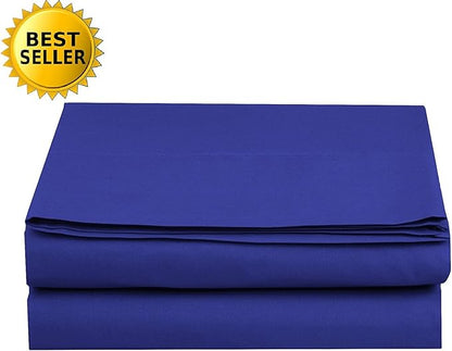 Luxury Flat Sheet on Amazon Elegant Comfort Wrinkle-Free 1500 Premier Hotel Quality 1-Piece Flat Sheet, Queen Size, Royal Blue