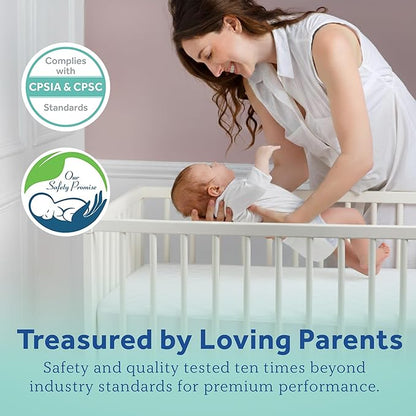 Sealy Baby SafetyCase Breathable Waterproof Crib Mattress Protector Pad, Toddler Bed Cover, Zippered Bedding Encasement, Noiseless, Machine Washable / Dryer Friendly, 52x28” - White