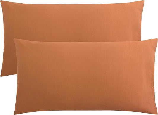 FLXXIE King Pillow Cases Set of 2, Soft Microfiber Pillow Covers with Envelope Closure, Wrinkle, Fade and Stain Resistant Pillowcases, 20x36, Tan