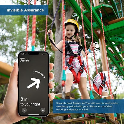 INFINITE ORBIT AirTag Holder for Kids – 2 Pack Anti-Removal Locking Case, GPS Tracker Holder Suitable for Children, Elderly, Pets & Luggage, Hidden Air Tag Pin Case (Compatible with Apple AirTag)