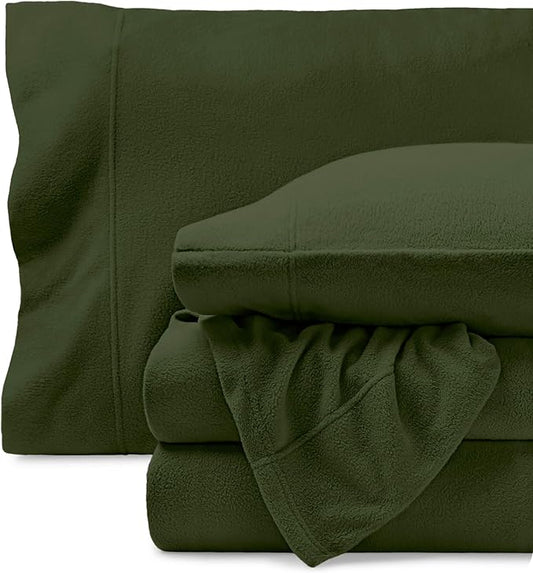 Bare Home Super Soft Fleece Sheet Set - King Size - Extra Plush Polar Fleece, No-Pilling Bed Sheets - All Season Cozy Warmth (King, Cypress)