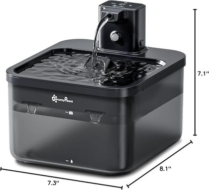 DownyPaws Cat Water Fountain Cordless, 84oz/2.5L Fursink Wireless Pet Water Fountains for Cats Indoor, Battery Operated Cat Drinking Fountain with Motion Sensor, Ultra Quiet Pump, BPA-Free, Black | Wireless Cat Drinking Water Fountains for Cats Indoor,...