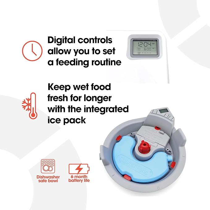 Cat Mate C300 Automatic 3 Meal Pet Feeder with Digital Timer for Cats and Small Dogs