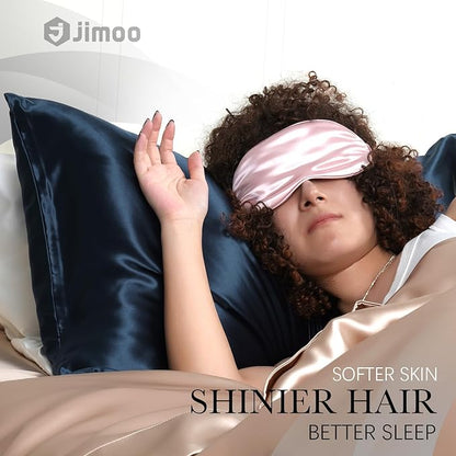 100% Mulberry Silk Pillowcase for Hair and Skin, 22 Momme Pure Natural Silk Pillow Case Both Sided with Zipper, Pillow Cover for Women Mom Men (Navy Blue, Queen 20''×30'', 1 Pack)
