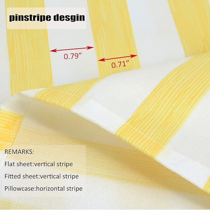 Best Season 4 Piece Stripe Microfiber Stripe Sheet Set - Super Soft Luxury Hotel Deep Pocket,Stain, Fade & Wrinkle Resistant Bedding Set (Yellow,Full Size)