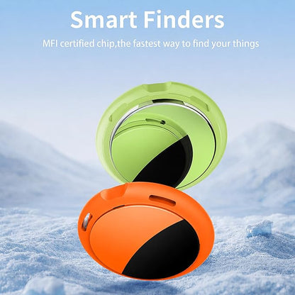 2 Pack Tracker Tags Finder Apple Find My MFi Certified Waterproof iOS Only | Bluetooth Air Smart Tags Item Finder Locator Worldwide Tracking for Key Pets Wallet Backpack Dogs Luggage Replaceable Battery