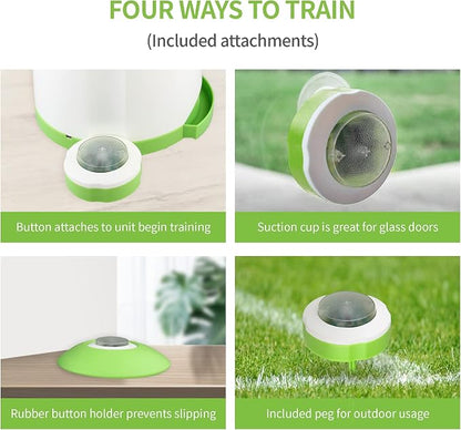PETGEEK Automatic Dog Treat Dispenser with Button - Puzzle Memory Training Feeder, Pet Geek Button Treat Food Dispensing Toys Interactive, Iq Training Dog Feeder (Green)