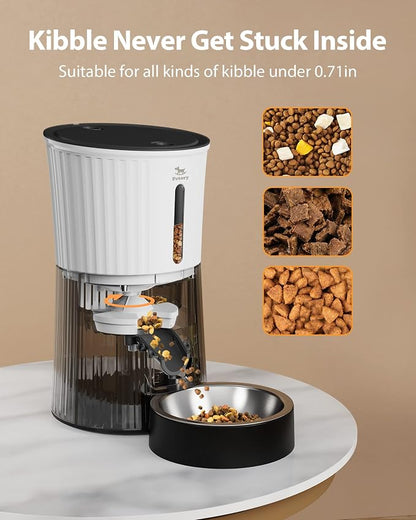 Automatic Cat Feeder - 4L Dry Food Dispenser for Cats and Small Dogs | Timed Cat Feeder, Programmable Portion Control, Up to 6 Meals Daily, Dual Power Supply, 10-Second Voice Recorder