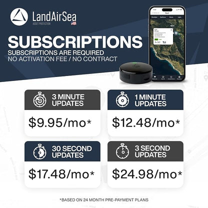 LandAirSea 54 GPS Tracker (Premium Edition) - Long Battery, Magnetic, & Waterproof. Global GPS Tracker for Vehicles. Made in the USA from Domestic & Imported Parts. Subscription is Required.