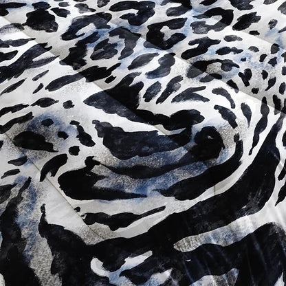 Tiger Stripe Comforter Set Twin Black and White Texture Bedding Sets 3PCS for Kids Teen Adult Boy Room Decor Ultra-Soft Lightweight Microfiber 1 Comforter with 2 Pillowcases