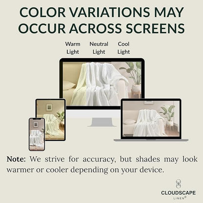CLOUDSCAPE 100% Cotton Muslin Blanket King Size for Bed - Oversized 4 Layer 108x92 Fits Upto Calking Bed - Soft Breathable, Gauze, Lightweight, All Season, Summer Layering Blankets for Adults- White