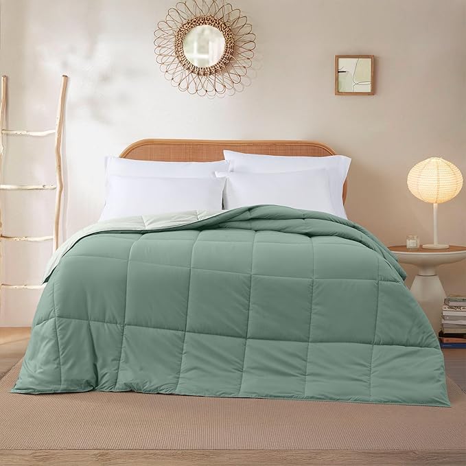 Modern Threads Down Alternative Reversible Comforter Ivory/Sage Green Queen