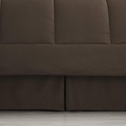 Queen Comforter Set 8 Piece Bed in a Bag with Bed Skirt, Fitted Sheet, Flat Sheet, 2 Pillowcases, 2 Pillow Shams, Queen, Checkered Chocolate