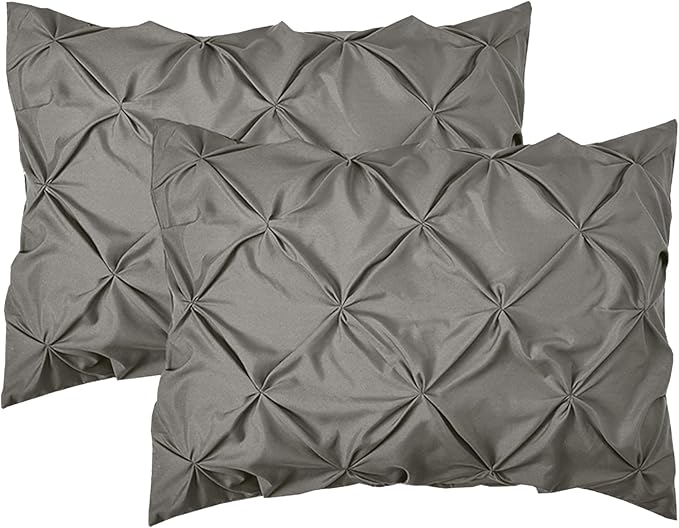 Elegant Comfort 8-Piece Pinch Pleated Comforter Set - All Season Complete Bed in a Bag, Includes 4pc Smart Sheet Set, Bed Skirt, Comforter, Matching Pillowcases and Shams, Full/Queen, Gray