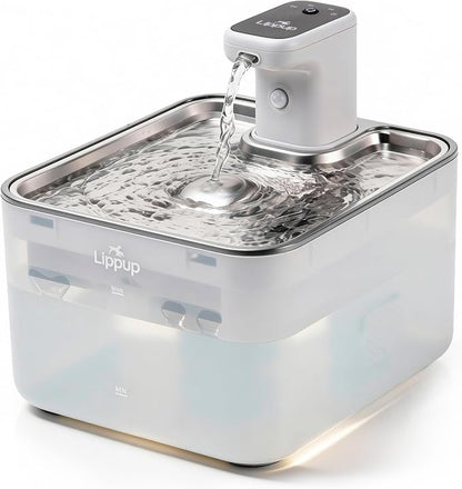 Cat Water Fountain Cordless, 88oz/2.6L Wireless Pet Water Fountains for Cats Indoor, Battery Operated Cat Drinking Fountain with Motion Sensor, Ultra Quiet Pump, BPA-Free, White