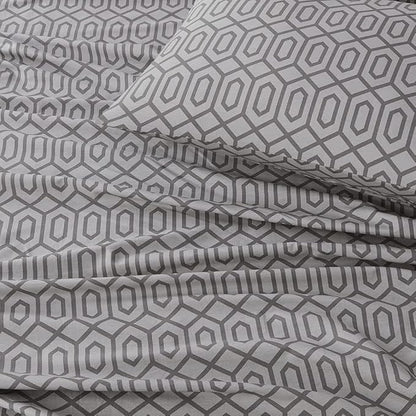 Comfort Spaces 100% Cotton Sheet Set Breathable, Lightweight, Soft with 14" Elastic Pocket Fits up to 16" Mattress, All Season Cozy Bedding, Matching Pillow Case, Full Diamond Sliver 4 Piece
