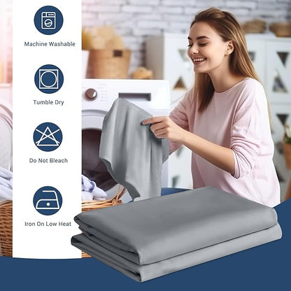 Pillowcases King 4 Pack, 20x36 Pillow Cases with Envelope Closure, Soft Plain Brushed Microfiber Covers Breathable Wrinkle-Resistant, Gray