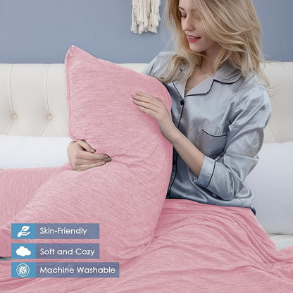 CHOSHOME Cooling Pillow Cases Zipper Pillow Covers Q-Max > 0.45 Zippered Pillowcases for Hot Sleepers, Soft, Breathable, Skin-Friendly, 2 Pack (Standard, 20"x26", Pink)
