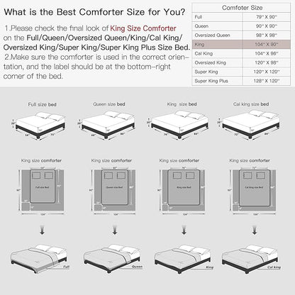 Litanika King Size Comforter Set Milk Coffee, 3 Pieces Cream Tufted Boho Farmhouse Bedding Comforter Sets, Lightweight Fluffy Comforter Bed Set for All Season (104x90In Comforter and 2 Pillowcases)