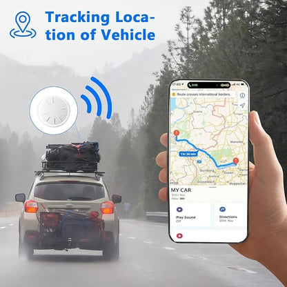 GPS Tracker for Vehicles, 1 PCS Real-Time Undetectable GPS Tracker, No Subscription or SIM Required, Hidden Magnetic Vehicle Locator, Waterproof, Accurate Tracking, iOS Only, Ultra-Slim (Black)