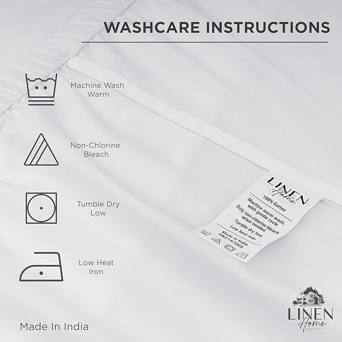 Linen Home 100% Cotton Percale Pillowcases King Size, Baby Blue, 2 Pieces of Pillow Case, Crisp and Cool Strong Bed Linen, 20 inches X 40 inches