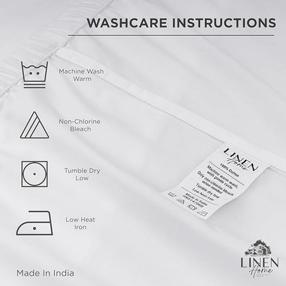Linen Home 100% Cotton Percale Pillowcases King Size, English Rose, 2 Pieces of Pillow Case, Crisp and Cool Strong Bed Linen, 20 inches X 40 inches