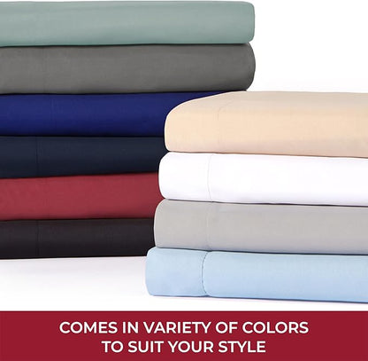 Mellanni RV Short Queen Sheets - 4 PC Iconic Collection Bedding - Hotel Luxury, Extra Soft, Cooling Bed Sheets - Deep Pocket up to 10 inch (RV/Short Queen, Brick Red)