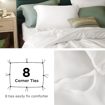 Bedsure Cooling Duvet Cover Queen Size - Moisture Wicking and Silky Eucalyptus Lyocell Cotton Hybrid Comforter Cover Set for Hot Sleeper - Buttery Soft and Breathable, Cooling Bedding Set, Dark Grey